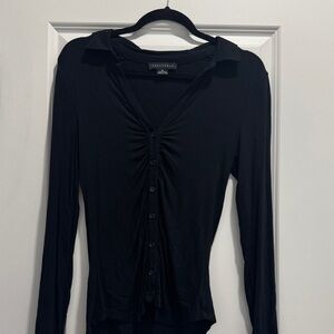 Sanctuary Black Button-Down Shirt